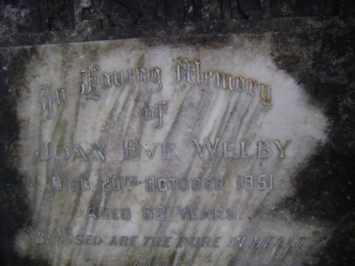 WELBY Glynne Farle -1957 &amp; Joan Eve -1951