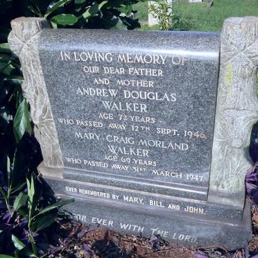 WALKER Andrew Douglas -1946 &amp; Mary Craig Morland -1947