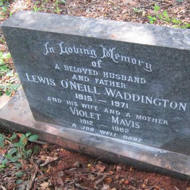 WADDINGTON Lewis O'Neill 1915-1971 &amp; Violet Mavis 1912-1982