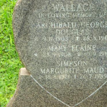 WALLACE Archibald George Douglas 1903-1960 &amp; Mary Elaine 1908-1988 :: SIMPSON Margurite Maud 1921-1989
