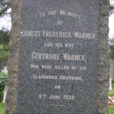 WARNER Ernest Frederick -1939 &amp; Gertrude -1939