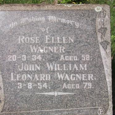 WAGNER John William Leonard -1954 &amp; Rose Ellen -1934