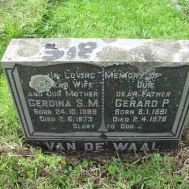 WAAL Gerard P., van de 1891-1976 &amp; Gerdina S.M. 1889-1973