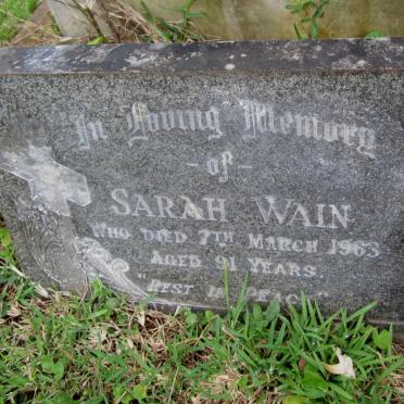 WAIN Sarah 1872-1963