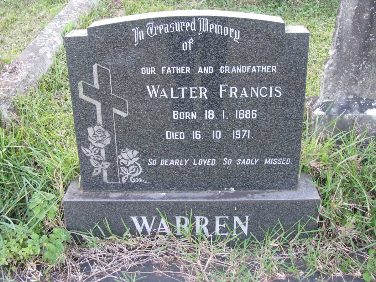 WARREN Walter Francis 1886-1971