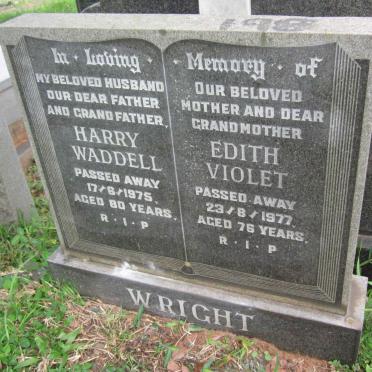 WRIGHT Harry Waddell -1975 &amp; Edith Violet -1977