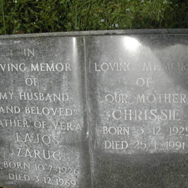 ZARUG Lajos 1926-1969 &amp; Chrissie 1925-1991