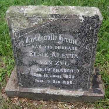ZYL Elsie Aletta, van nee GEBHARDT 1933-1956