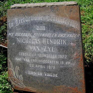 ZYL Nicholas Hendrik, van 1922-1972