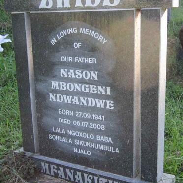 ZWIDE Nason Mbongeni Ndwandwe 1941-2008
