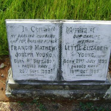 YOUNG Francis Mathew Joseph 1897-1959 &amp; Lettie Elizabeth 1899-1969