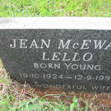 LELLO Jean McEwan nee YOUNG 1924-1996