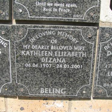 BELING Kathleen Elizabeth Dezana 1907-2001
