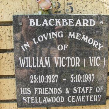 BLACKBEARD William Victor 1927-1997