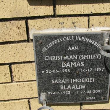 BLAAUW Sarah 1933-2002 :: DAMAS Christiaan 1958-1997