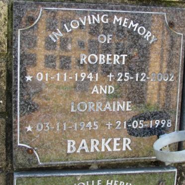 BARKER Robert 1941-2002 &amp; Lorraine 1945-1998