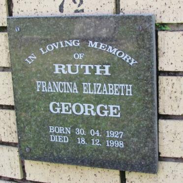 GEORGE Ruth Francina Elizabeth 1927-1998
