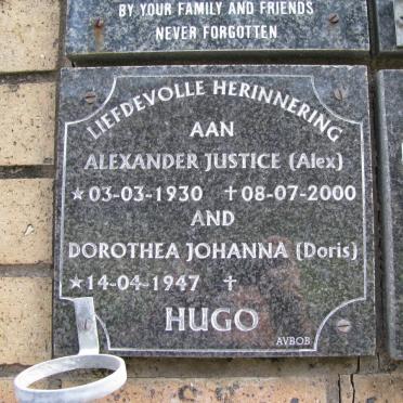 HUGO Alexander Justice 1930-2000 &amp; Dorothea Johanna 1947-