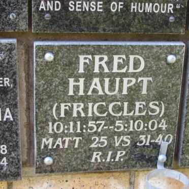 HAUPT Fred 1957-2004