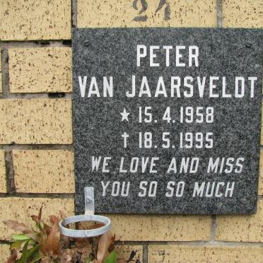JAARSVELDT Peter, van 1958-1995