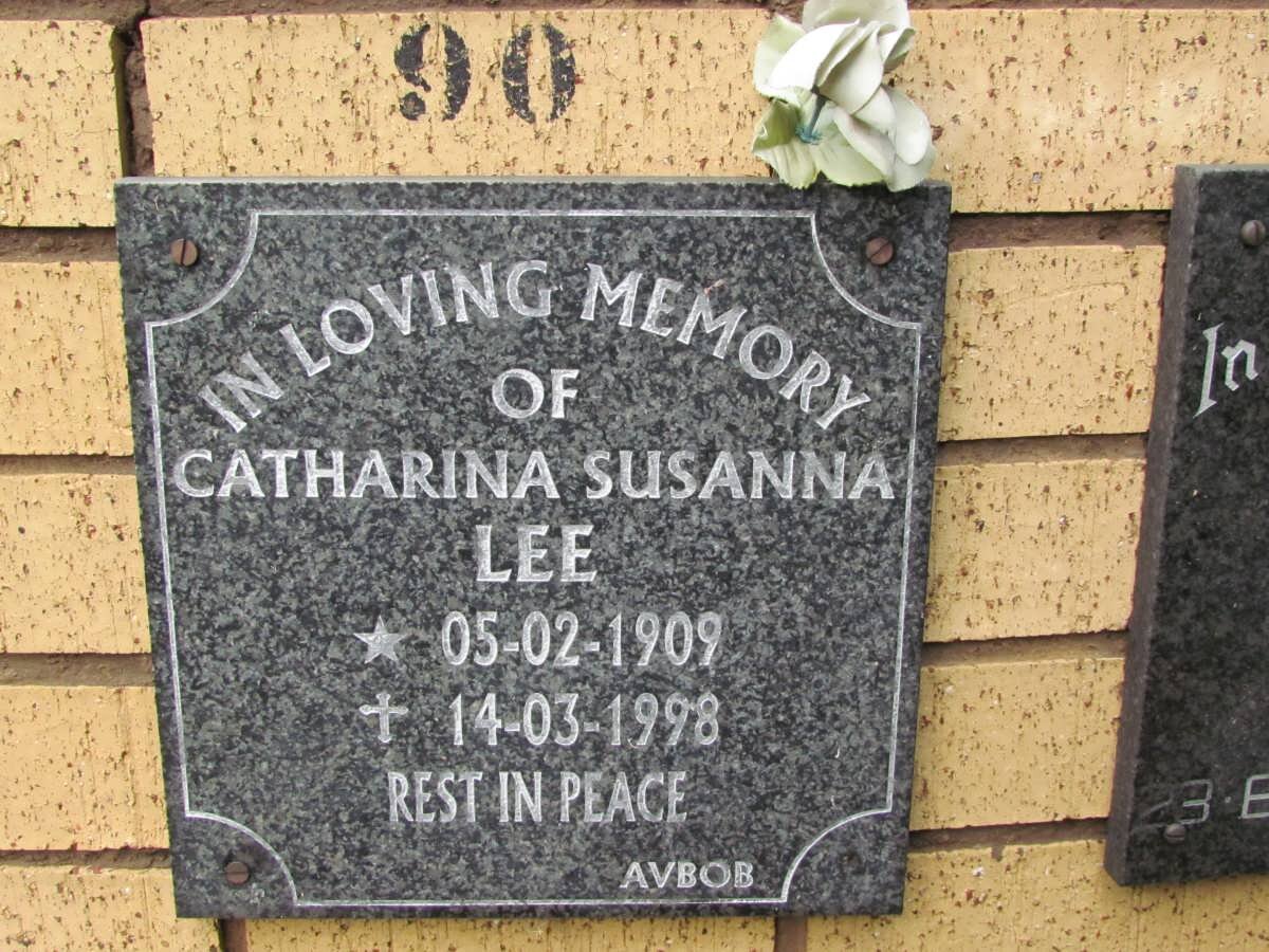 LEE Catharina Susanna 1909-1998