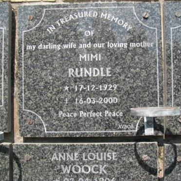 RUNDLE Mimi 1929-2000