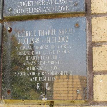 SHEZI Beatrice Thaphu 1945-2002