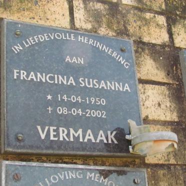 VERMAAK Francina Susanna 1950-2002
