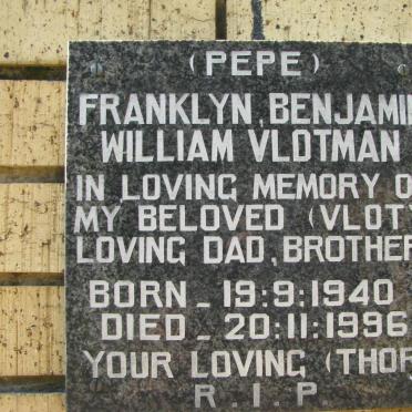 VLOTMAN Franklyn Benjamin William 1940-1996