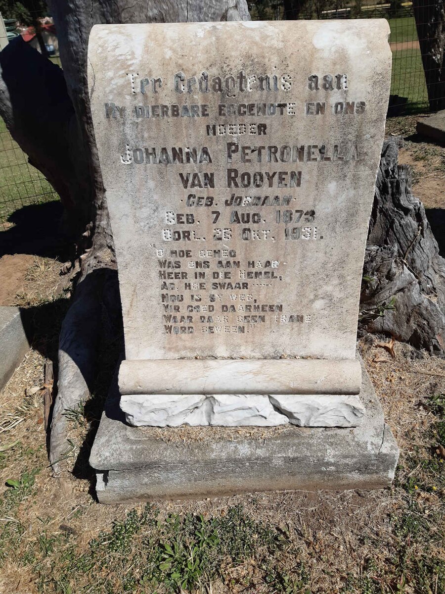 ROOYEN Johanna Petronella, van nee JORDAAN 1873-1931