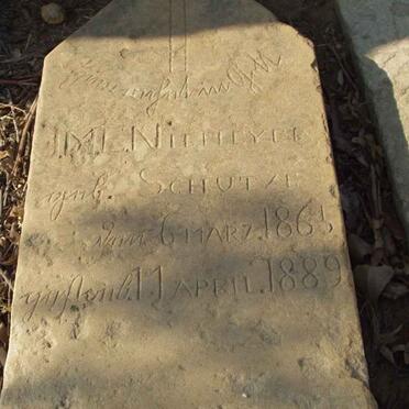 NIEMEYER Johanna M.E. nee SCHUTZE 1865-1889