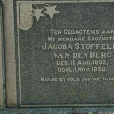 BERG Jacoba Stoffelina, van den 1892-1950