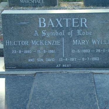 BAXTER Hector McKenzie 1880-1961 &amp; Mary Wyllie 1883-1974 :: BAXTER David 1917-1963