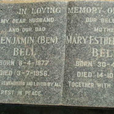 BELL Benjamin 1877-1956 &amp; Mary Esther 1880-1959