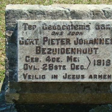BEZUIDENHOUT Gert Pieter Johannes 1919-1919