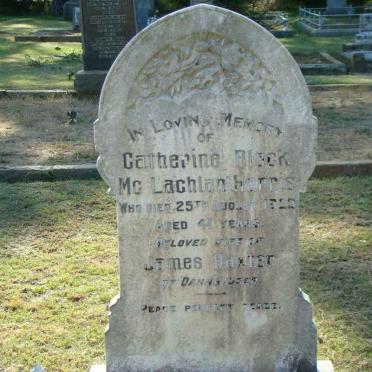 BAXTER Catherine Black McLachlan Harris -1922