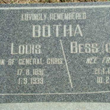BOTHA Louis 1891-1939 &amp; Bess FRIEND 1896-1981