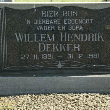 DEKKER Willem Hendrik 1921-1981