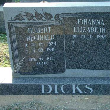 DICKS Hubert Reginald 1924-1998 &amp; Johanna Elizabeth 1932-