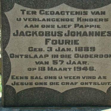 FOURIE Jackobus Johannes 1889-1946