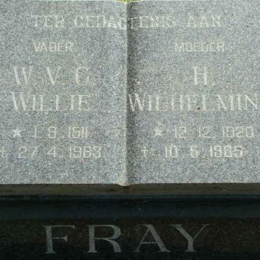 FRAY W.V.C. Willie 1911-1983 &amp; H. Wilhelmina 1920-1989