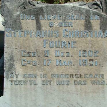 FOURIE Stephanus Christiaan 1902-1931