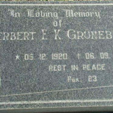 GRUNEBERG Herbert E.K. 1920-1995