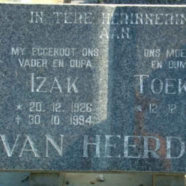 HEERDEN Izak, van 1926-1994 &amp; Toekie 1927-