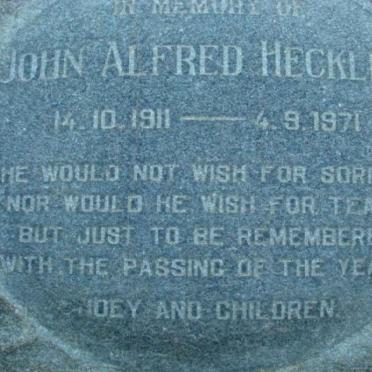 HECKLER John Alfred 1911-1971