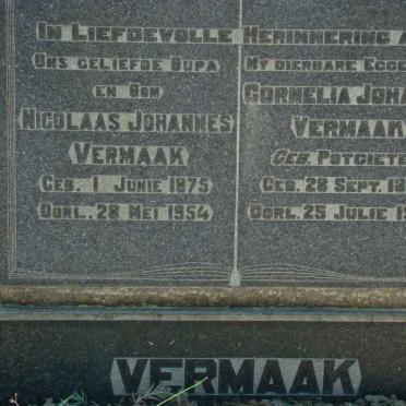 VERMAAK Nicolaas Johannes 1875-1954 &amp; Cornelia Johanna POTGIETER 1878-1949
