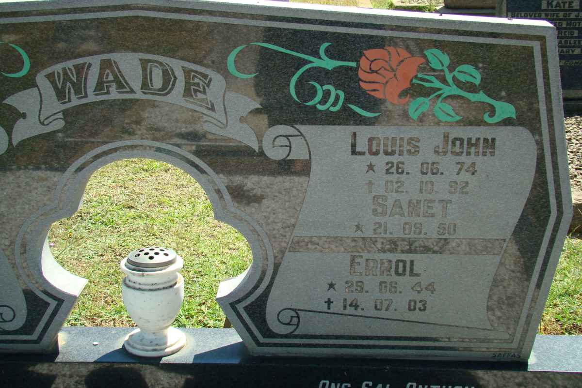 WADE Errol 1944-2003 & Sanet 1950- :: WADE Louis John 1974-1992