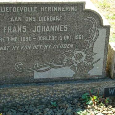 WESSELS Frans Johannes 1890-1961