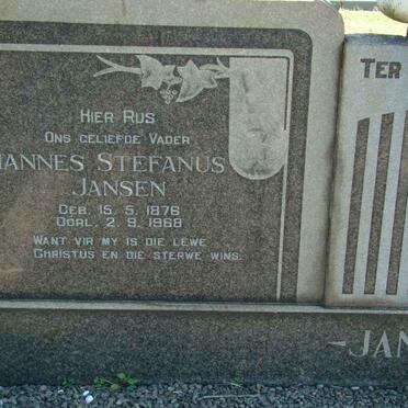 JANSEN Johannes Stefanus 1876-1968