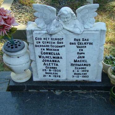 REYNEKE Jan Magiel Hermanus 1929-1993 &amp; Cornelia Wilhelmina Johanna Aletta 1935-1978